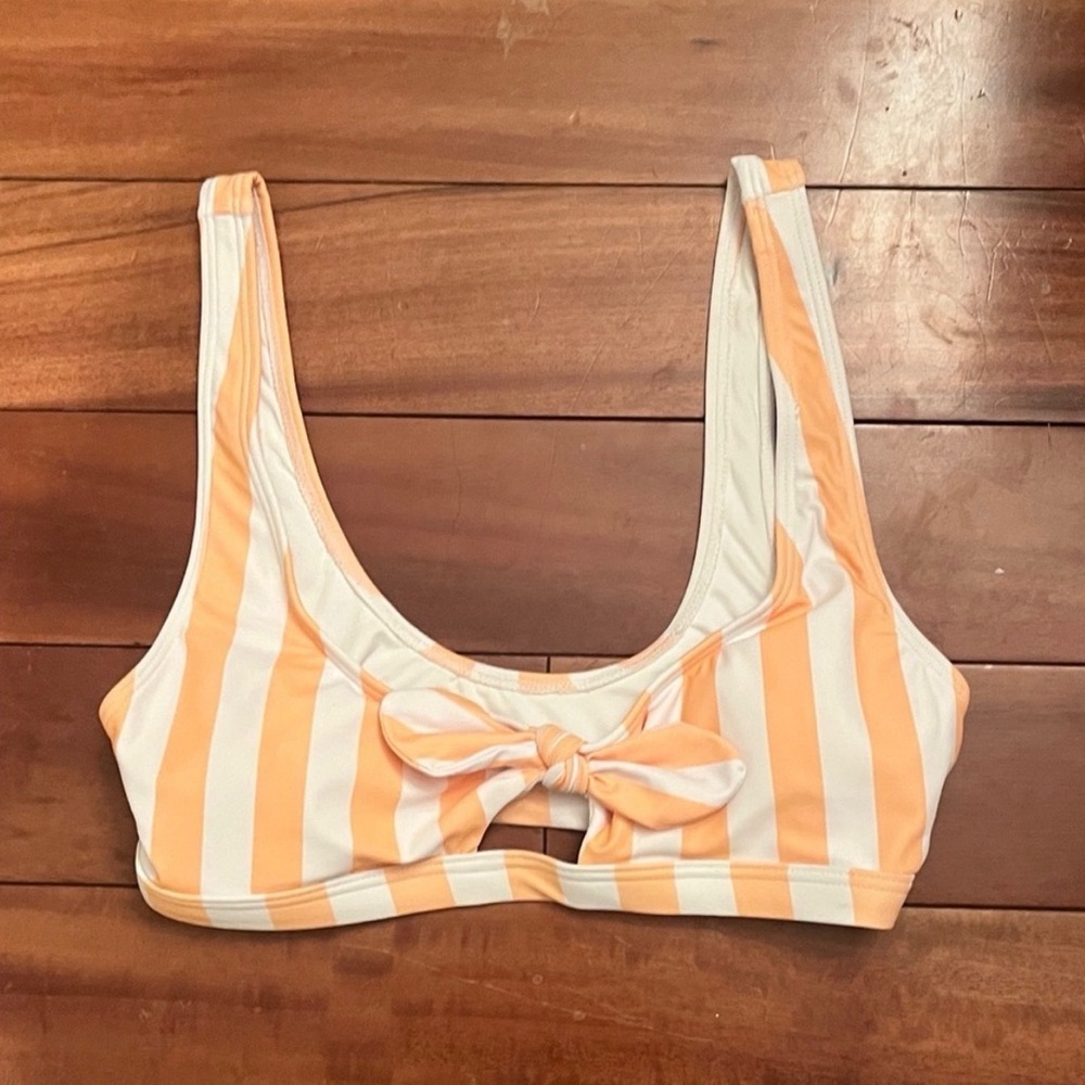 Forever 21 Orange and White Bikini Top